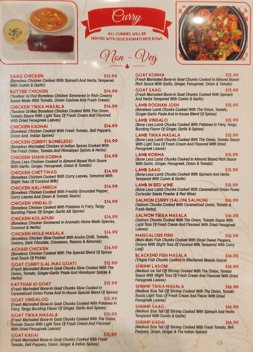 Menu Spice Creations Indian And Nepalese Restaurant-7