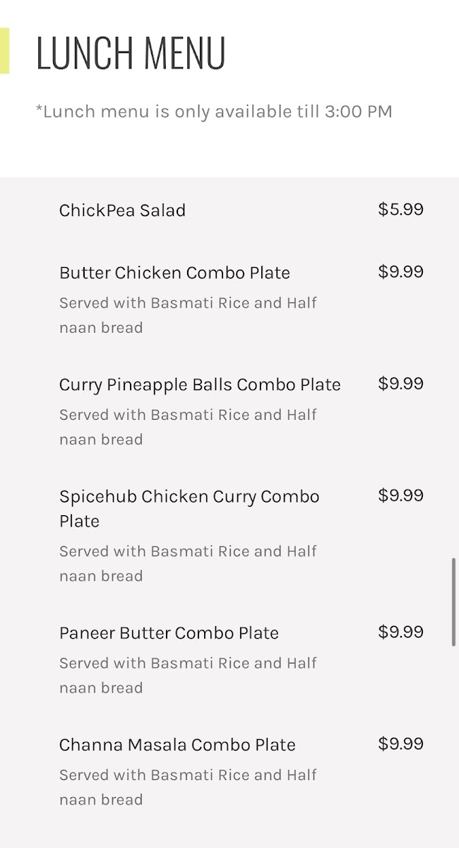 Menu Spice Hub Indian Kitchen-6