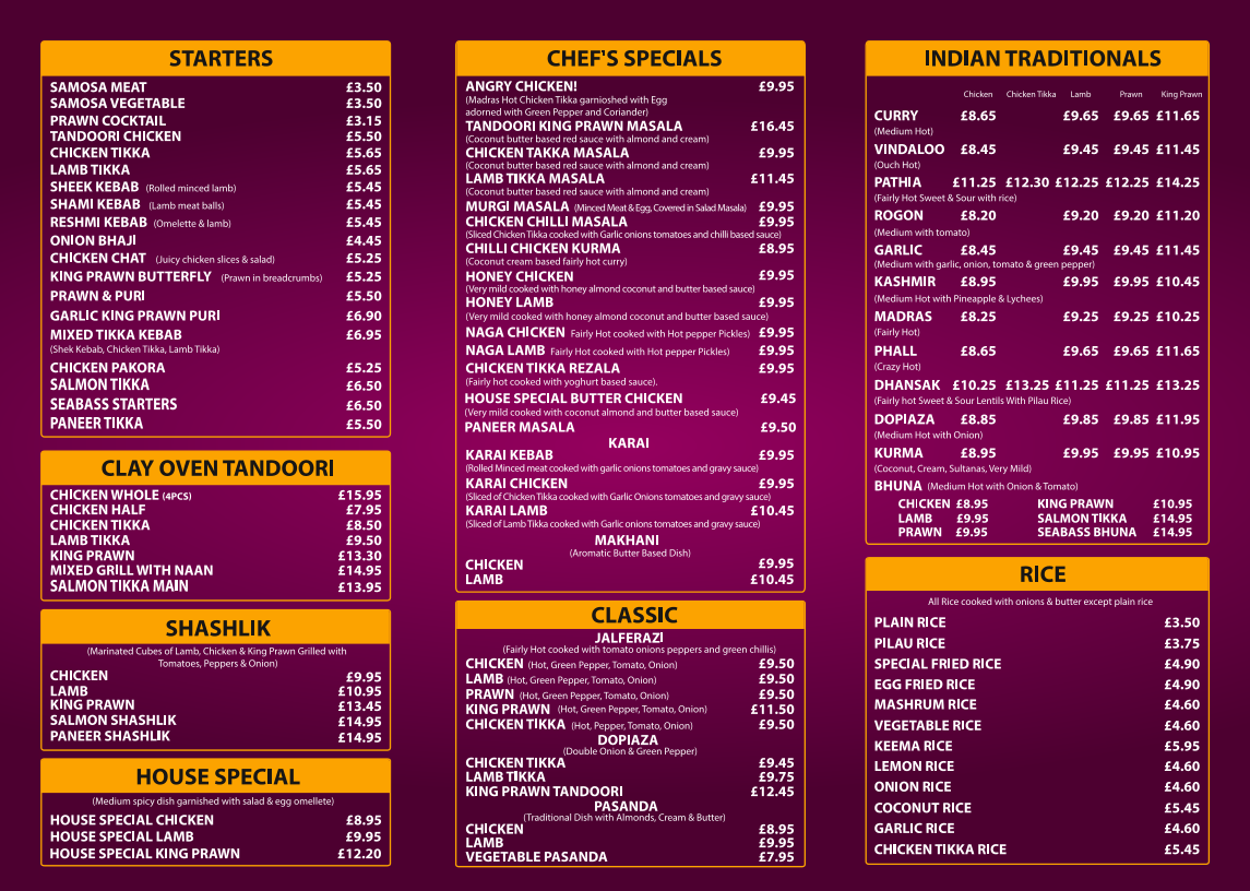 Menu Spice Of India-1