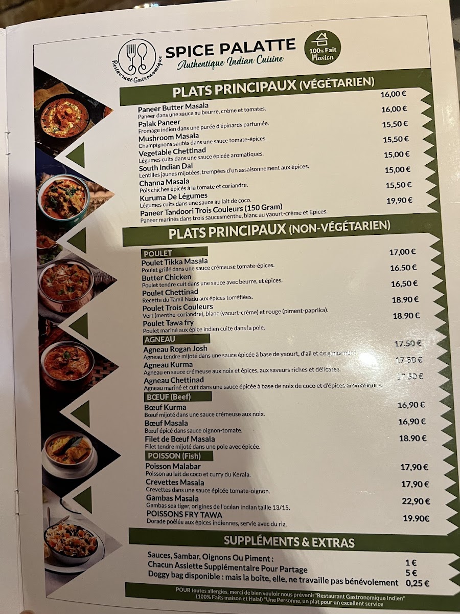 Menu Spice Palatte Restaurant Indien-6