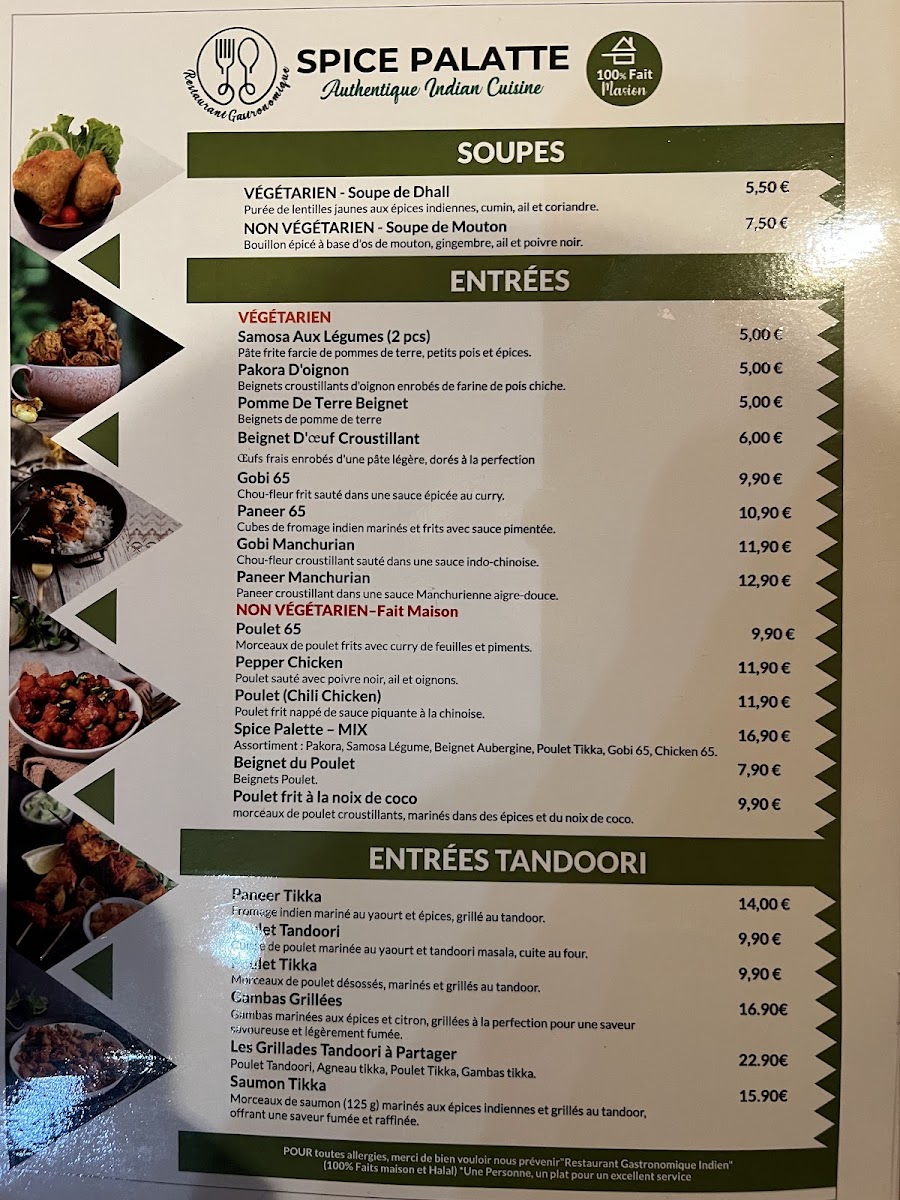 Menu Spice Palatte Restaurant Indien-7