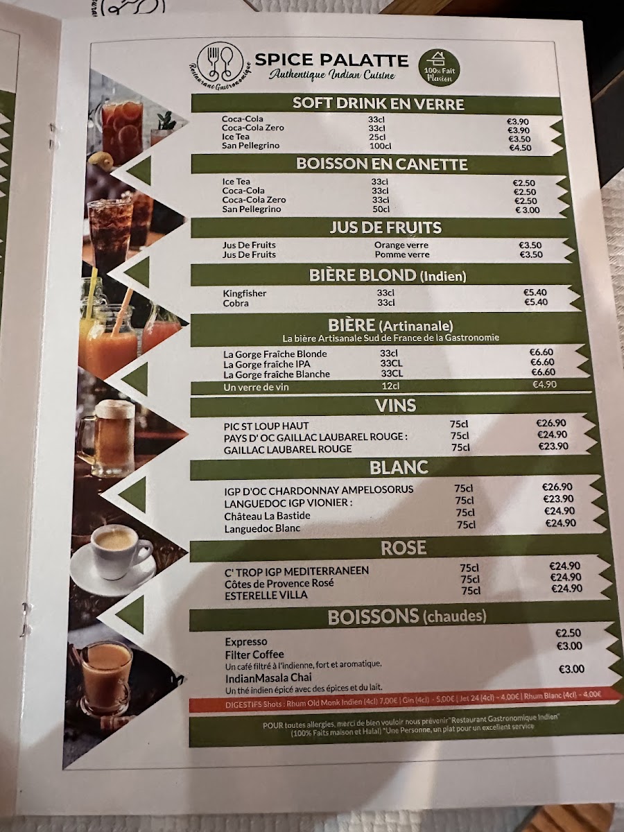 Menu Spice Palatte Restaurant Indien-8