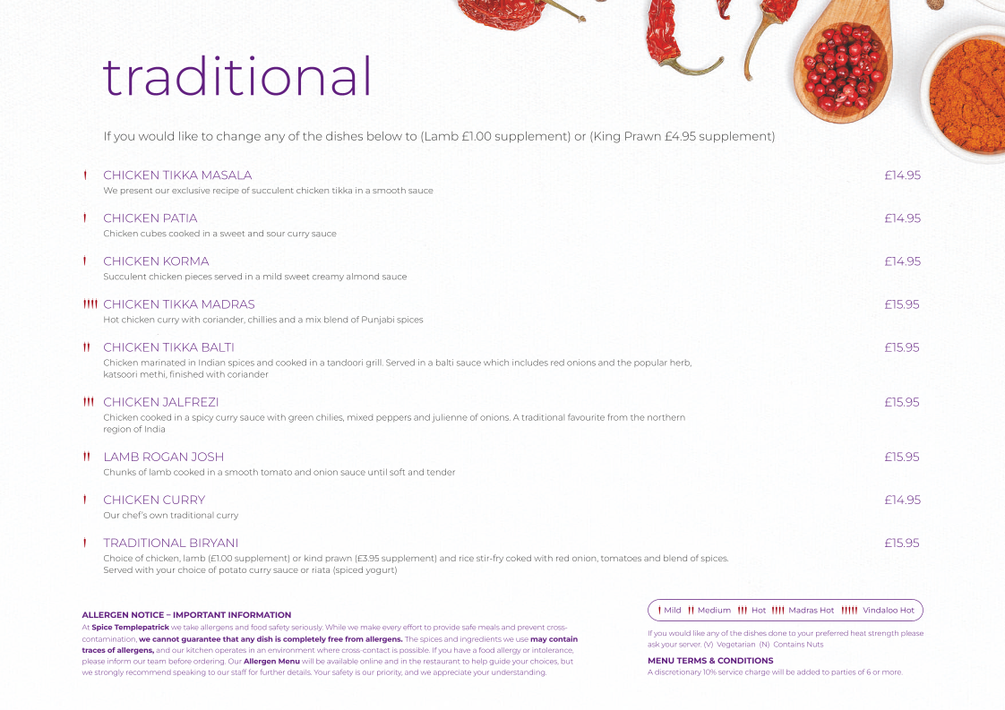 Menu Spice Templepatrick-10
