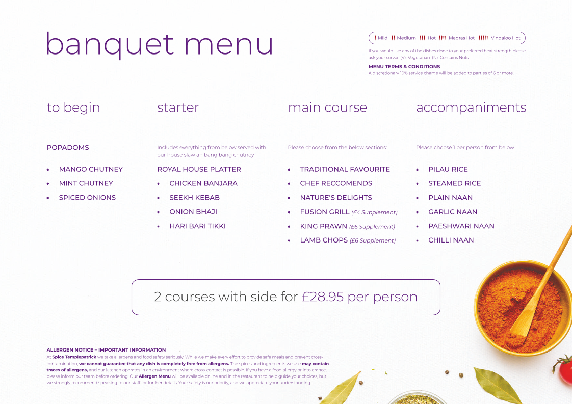 Menu Spice Templepatrick-5