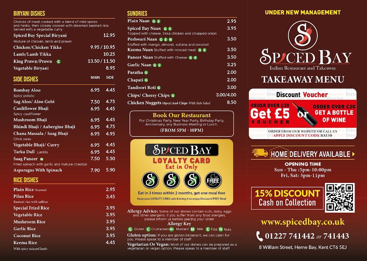 Menu Spiced Bay Indian & Bangladeshi Restaurant-1