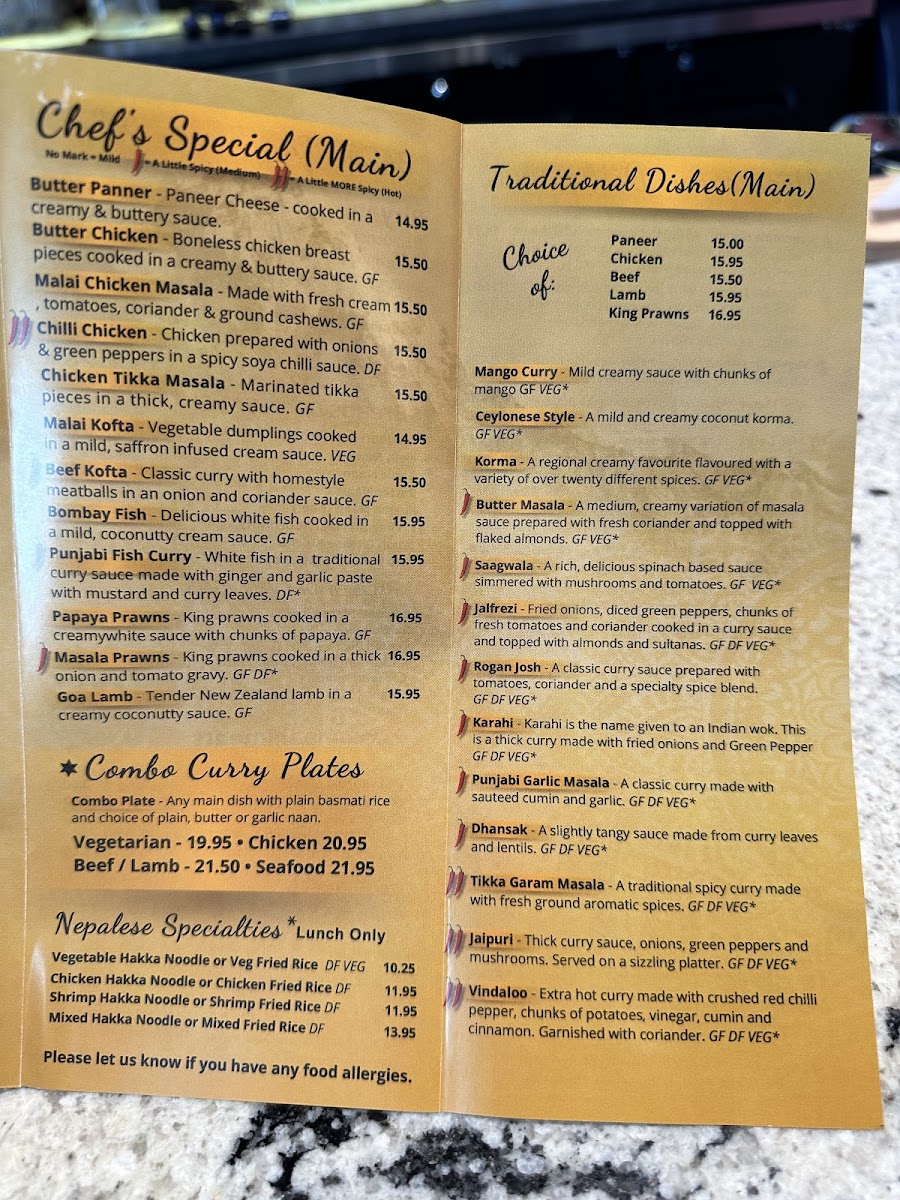 Menu Spices Indian & Nepalese Restaurant Seton-8