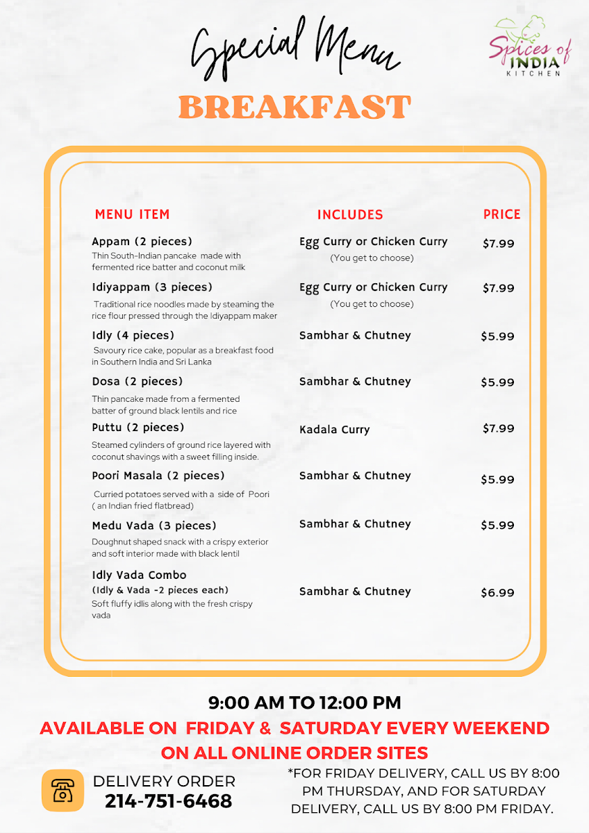 Menu Spices Of India Kitchen - Restaurant & Catering-3