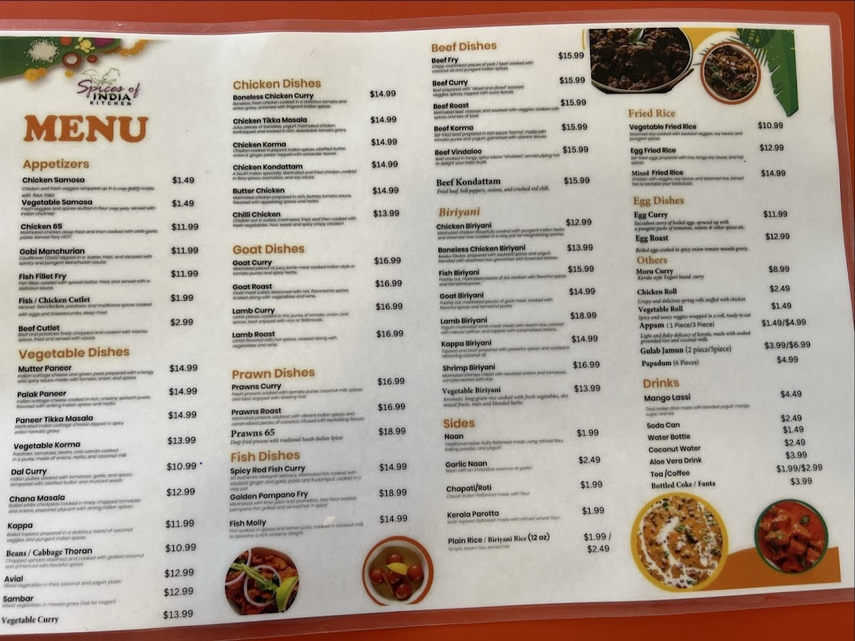 Menu Spices Of India Kitchen - Restaurant & Catering-5