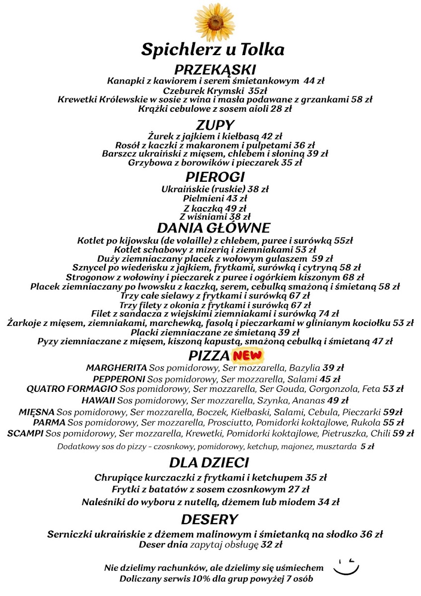 Menu 'spichlerz U Tolka' - Restauracja Prawdziwej Kuchni-2
