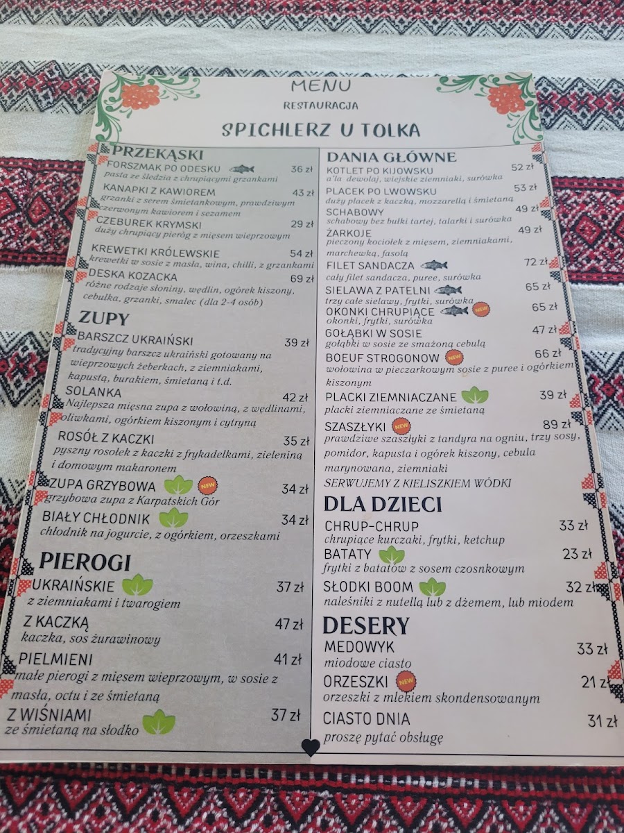 Menu 'spichlerz U Tolka' - Restauracja Prawdziwej Kuchni-3