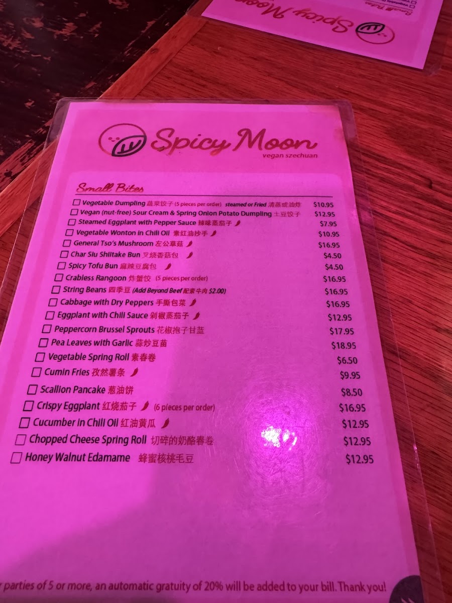 Menu Spicy Moon East Village-9