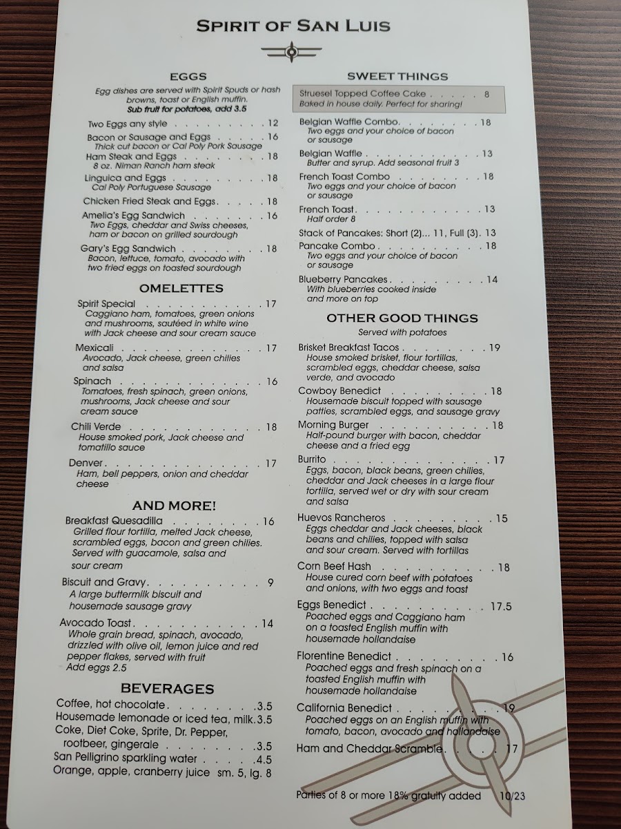 Menu Spirit Of San Luis Restaurant-4