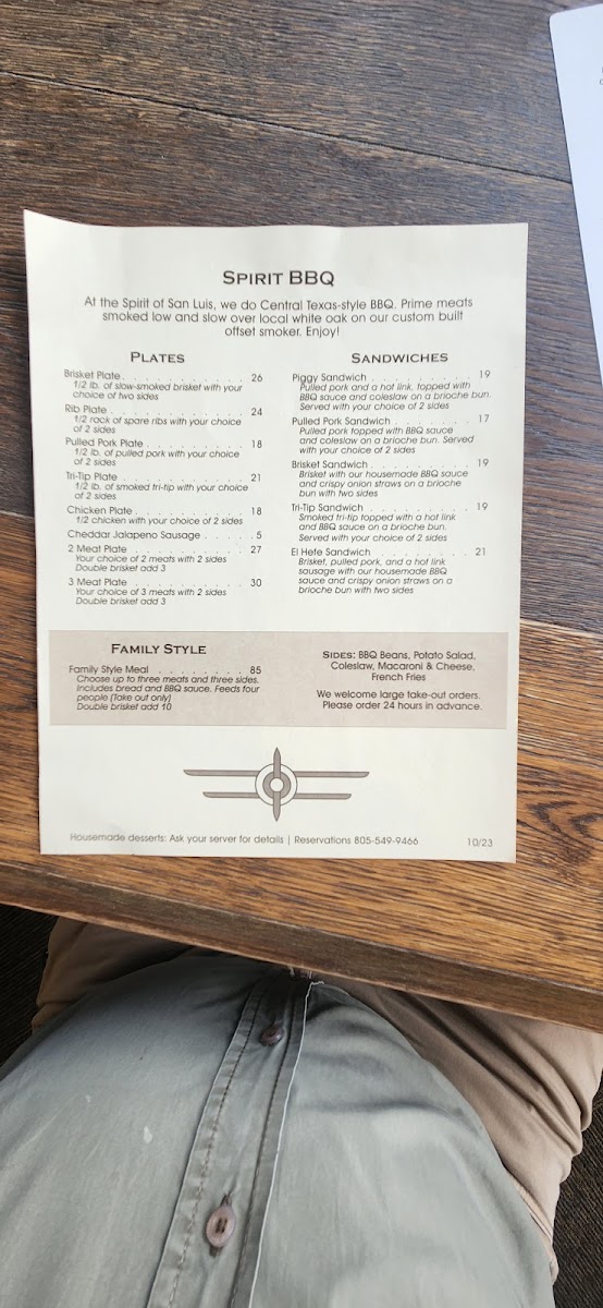 Menu Spirit Of San Luis Restaurant-8