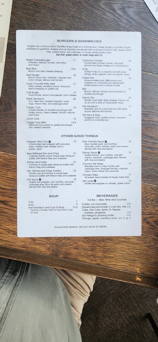Menu Spirit Of San Luis Restaurant-9