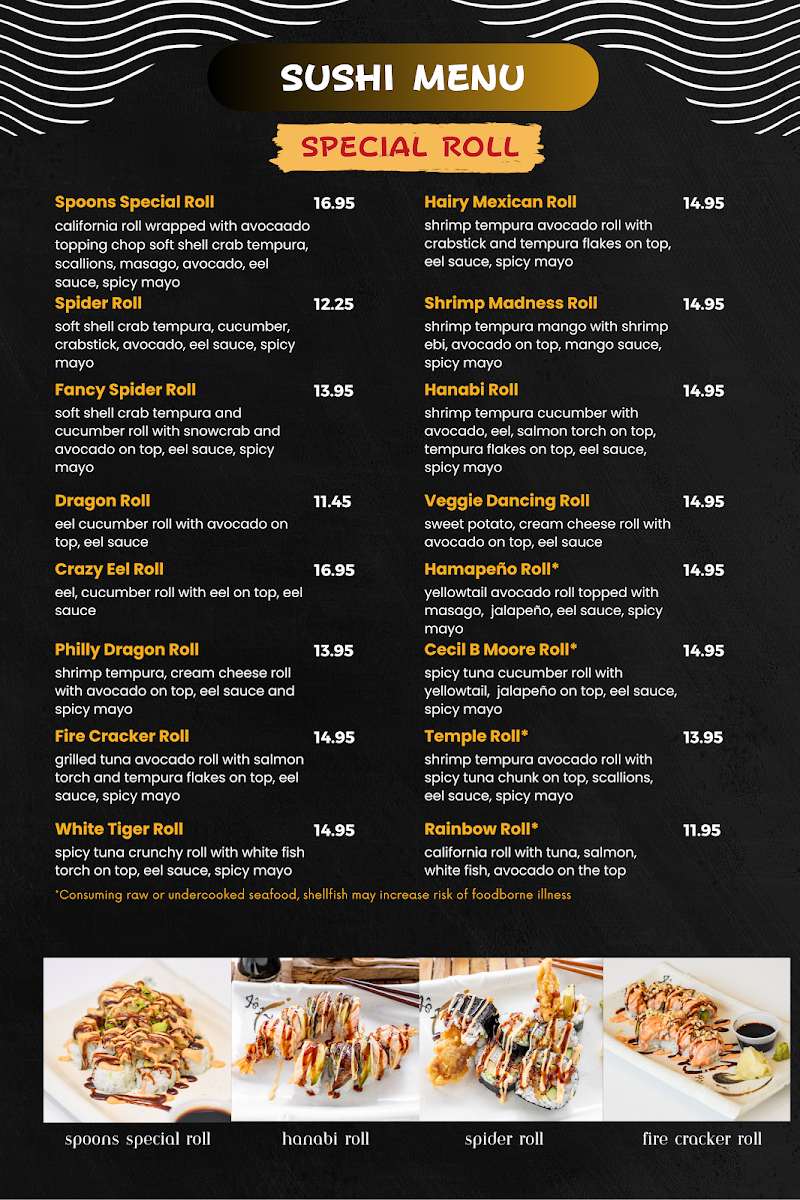 Menu Spoons Sushi & Hibachi Express-4