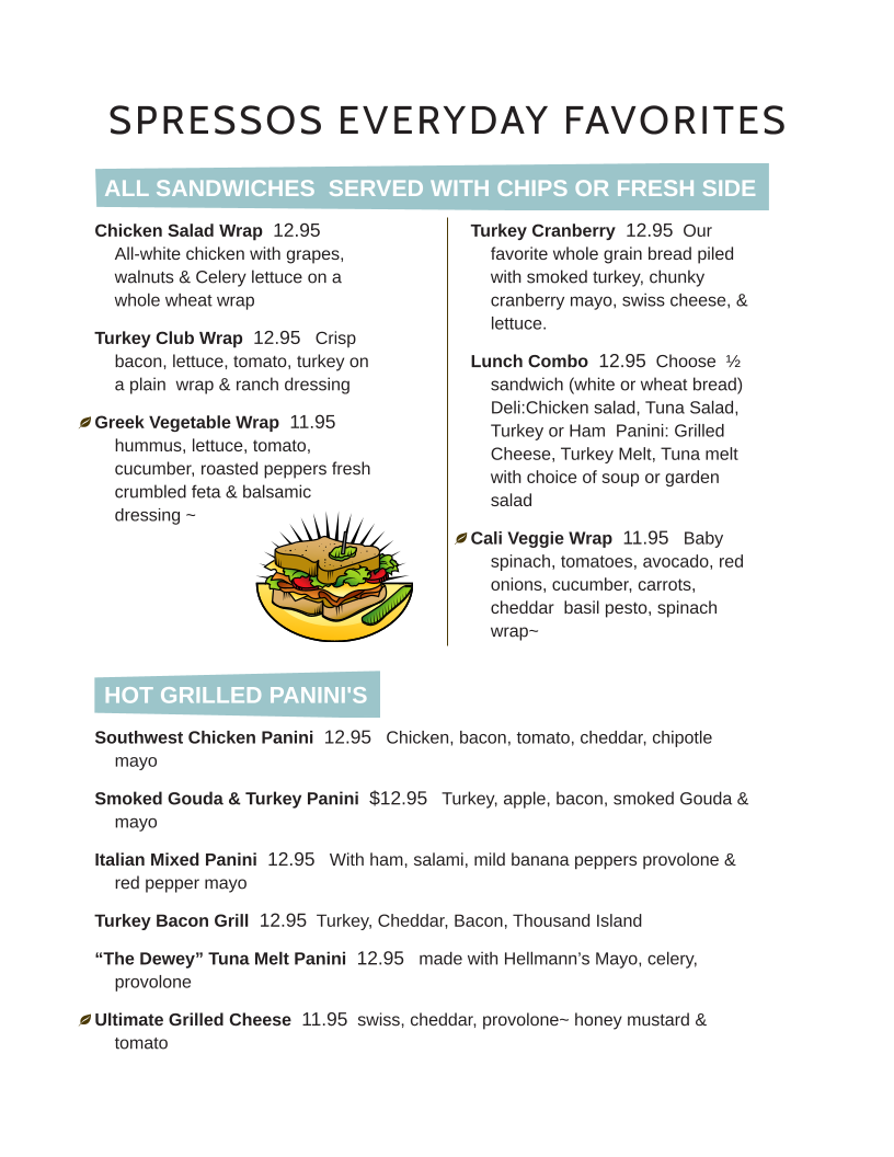 Menu Spressos Coffee Cookies Cakes-1