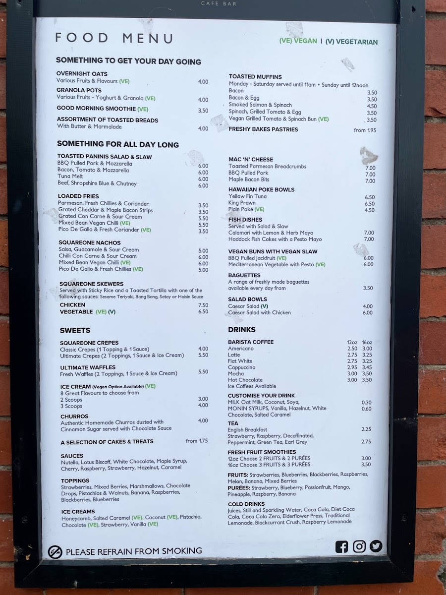 Menu Square One Oswestry-2