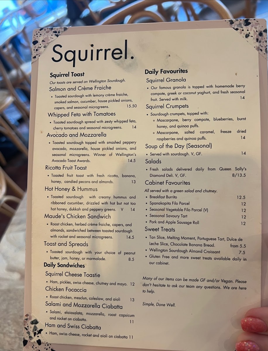 Menu Squirrel Nz-1