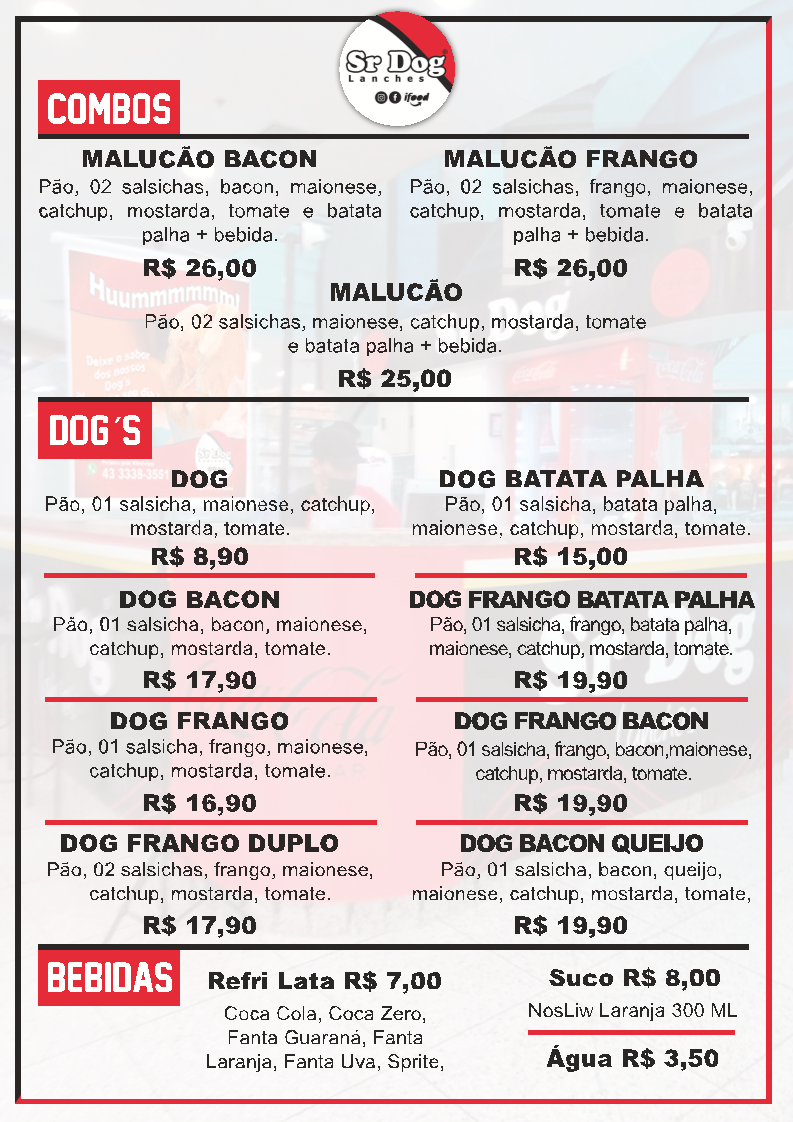 Menu Sr. Dog Lanches - Royal Plaza Shopping-1