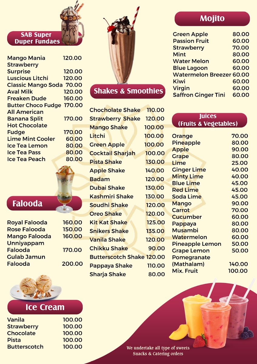 Menu Sree Anandha Bhavans Pure Veg A/c-1
