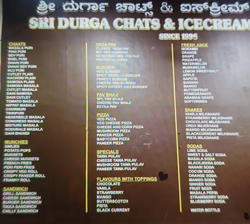 Menu Sri Durga Chats & Juice Centre-3