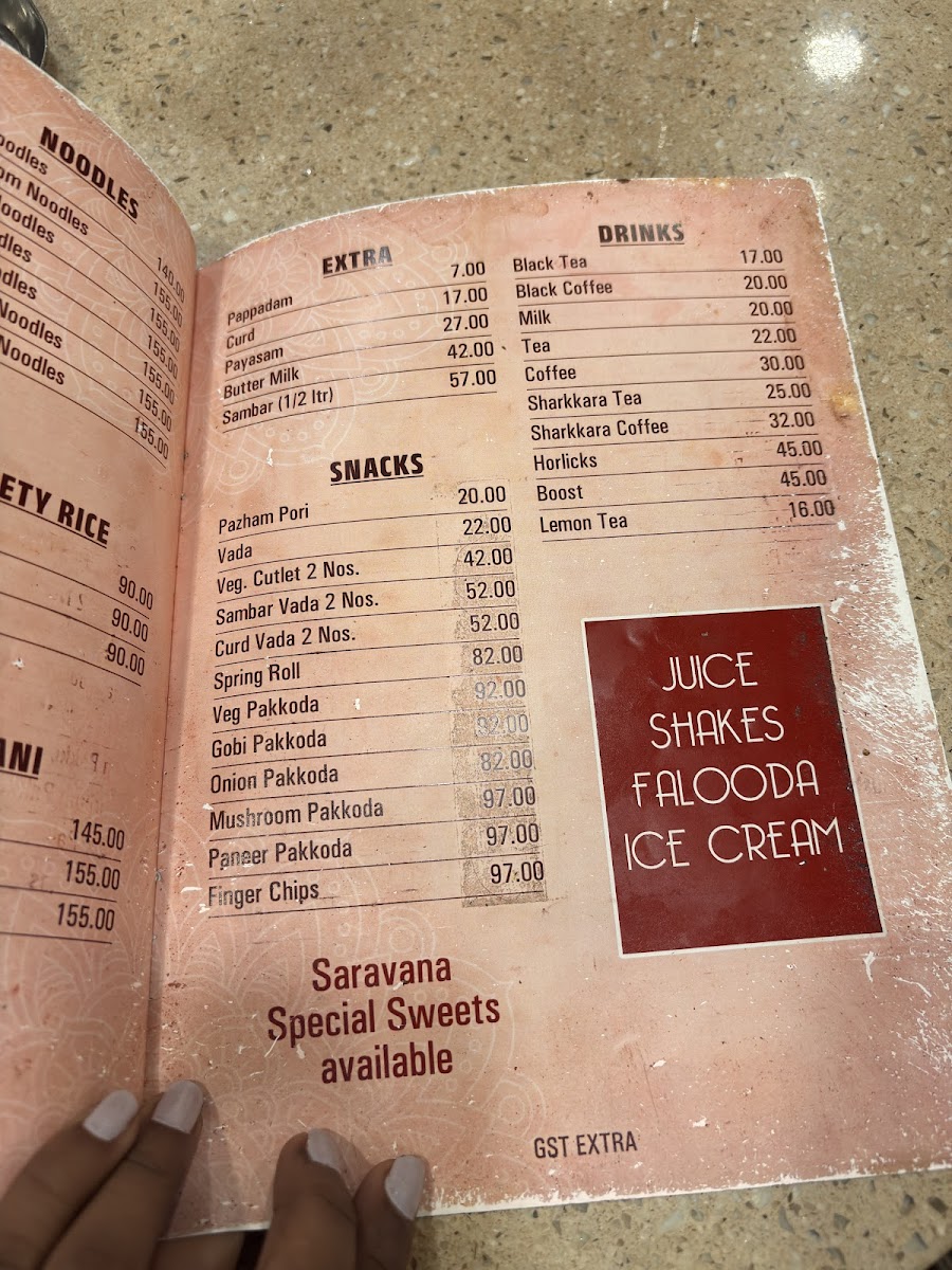 Menu Sri Mu Saravana Bhavan-3