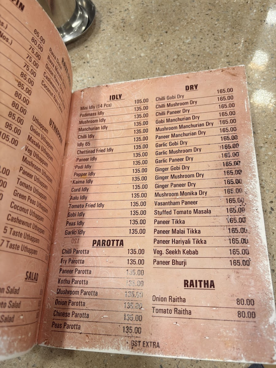 Menu Sri Mu Saravana Bhavan-6