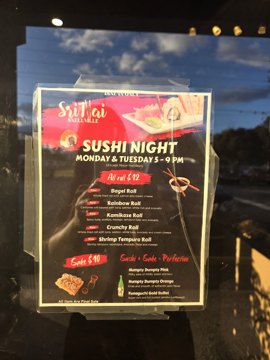 Menu Srithai: Thai Kitchen & Sushi Bar-3