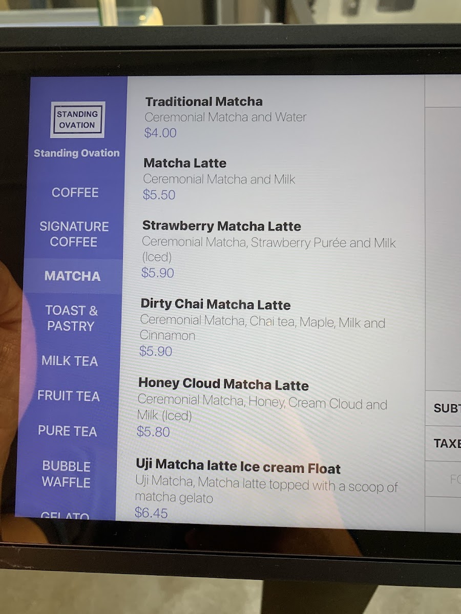 Menu Standing Ovation Cafe-1