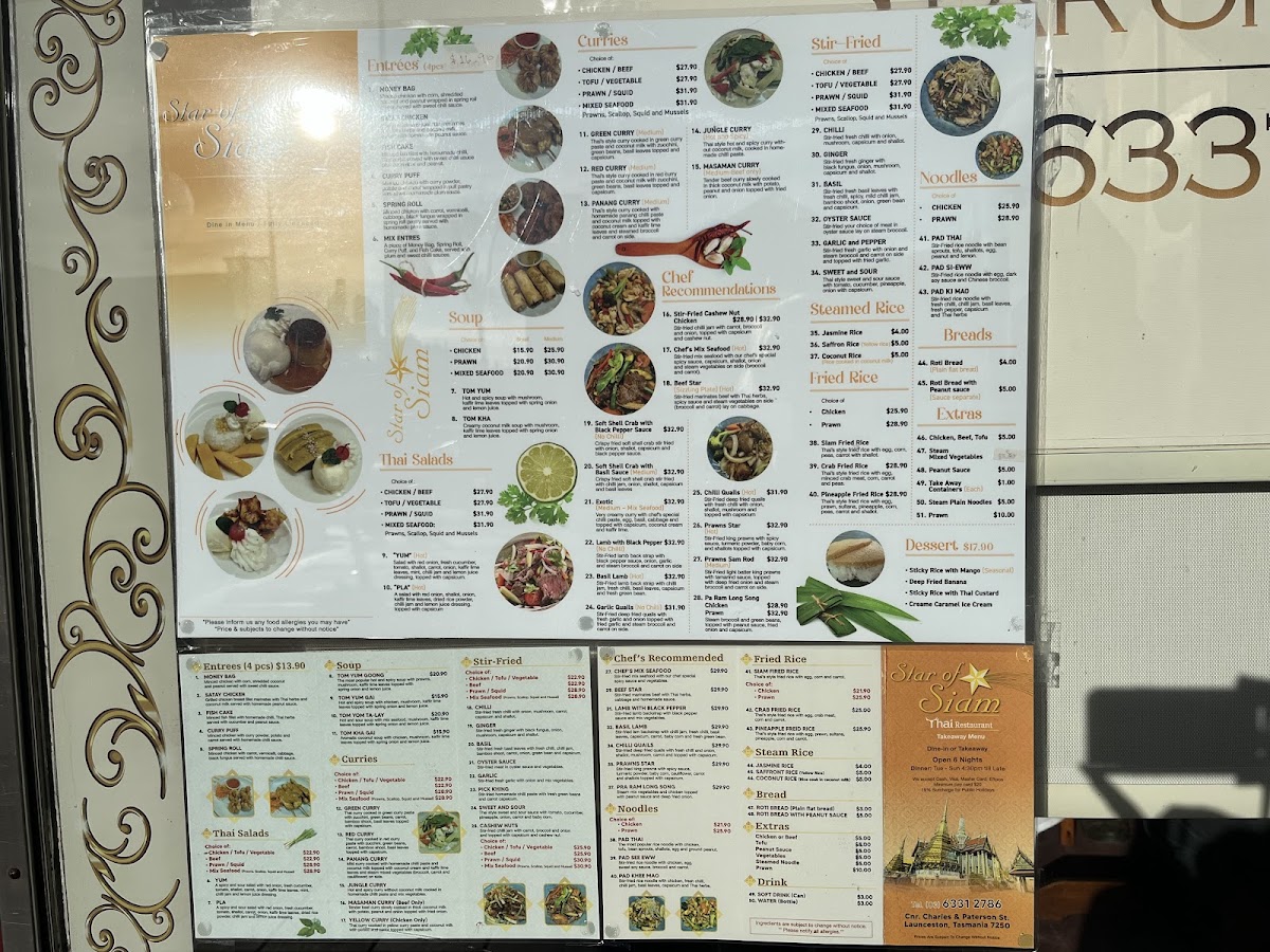 Menu Star Of Siam-1