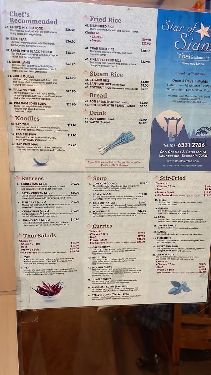 Menu Star Of Siam-5