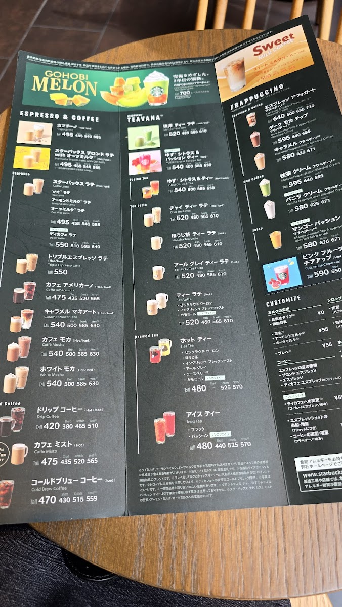 Menu Starbucks Coffee - Kochi Obiya-Machi-1