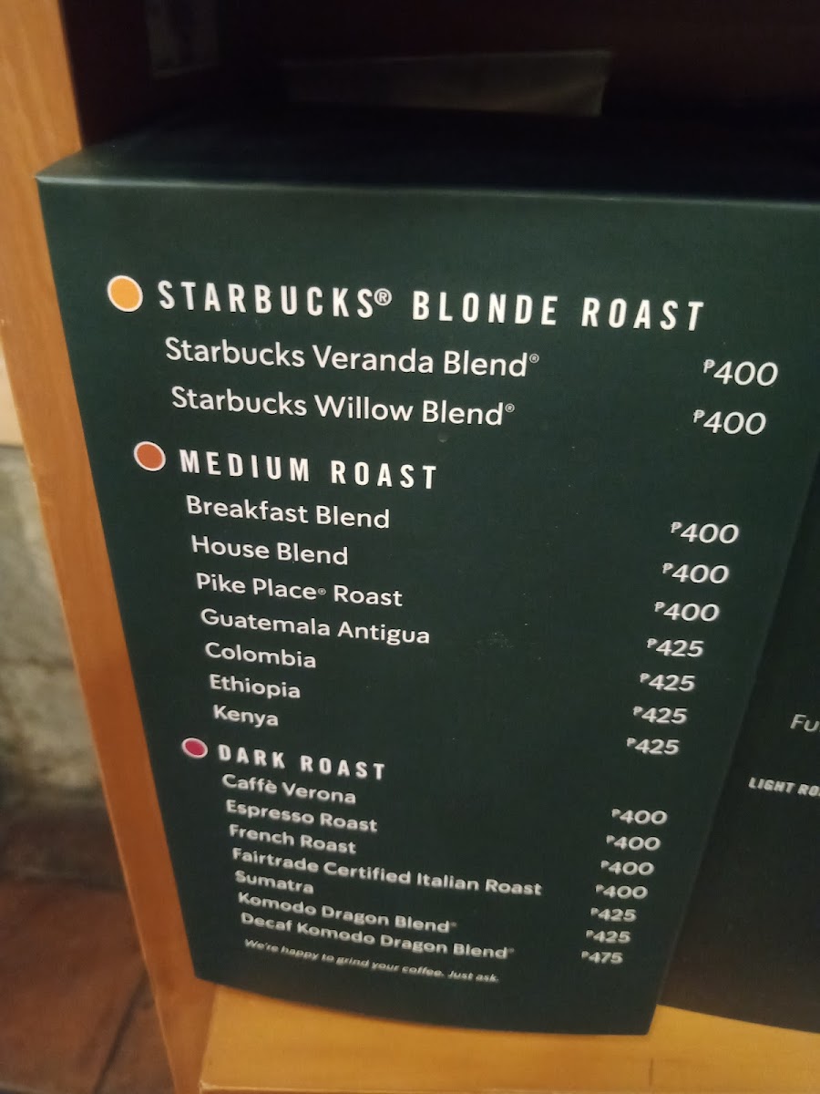 Menu Starbucks J.p. Laurel Building-3