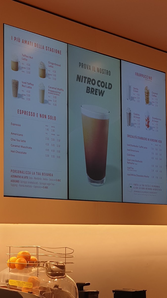 Menu Starbucks - Roma Castel Romano Designer Outlet-7