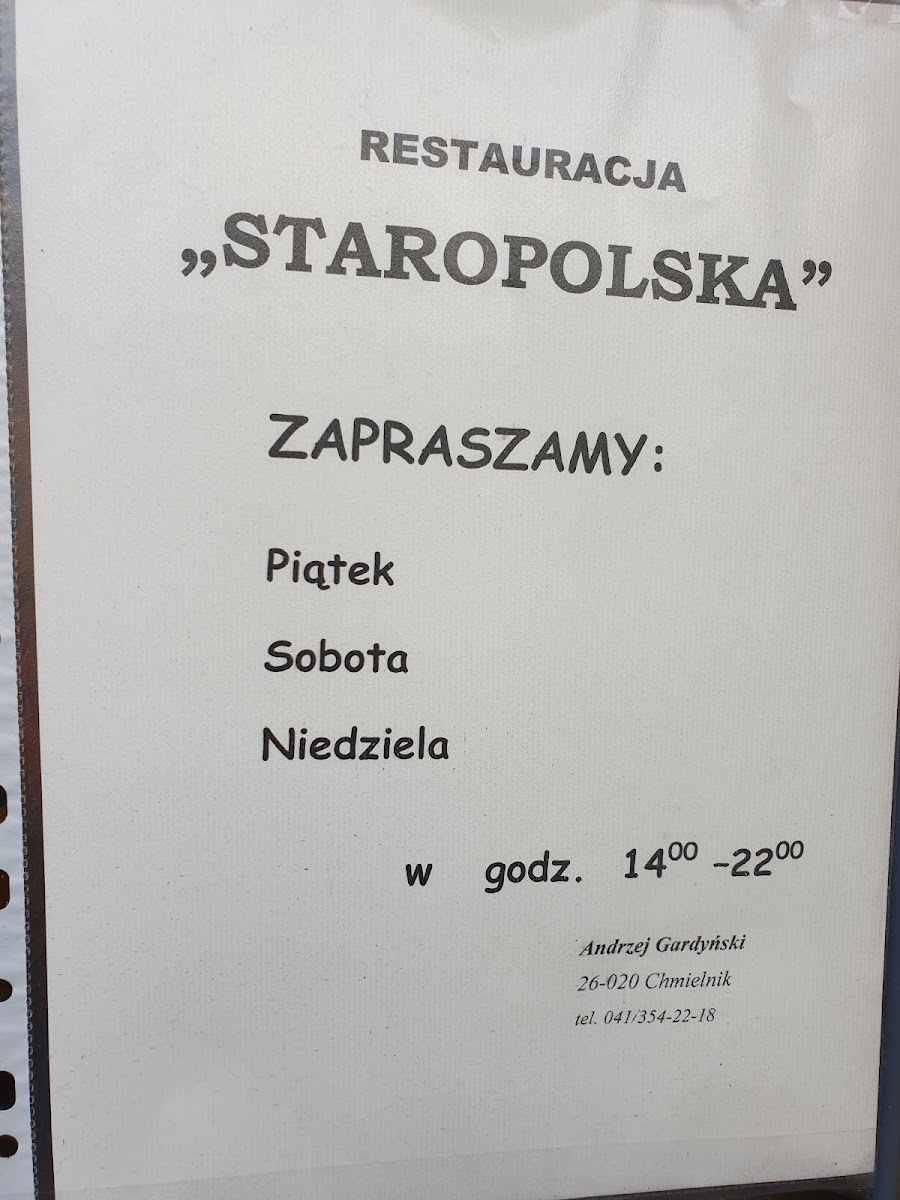Menu Staropolska. Restauracja-8