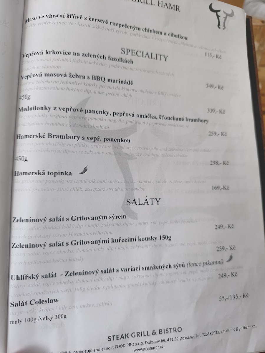 Menu Steak Grill & Restaurant Hamr-8