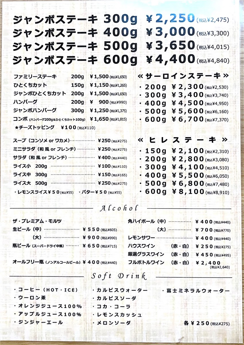Menu Steak House Tawara-3