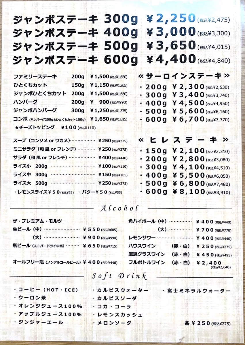 Menu Steak House Tawara-4