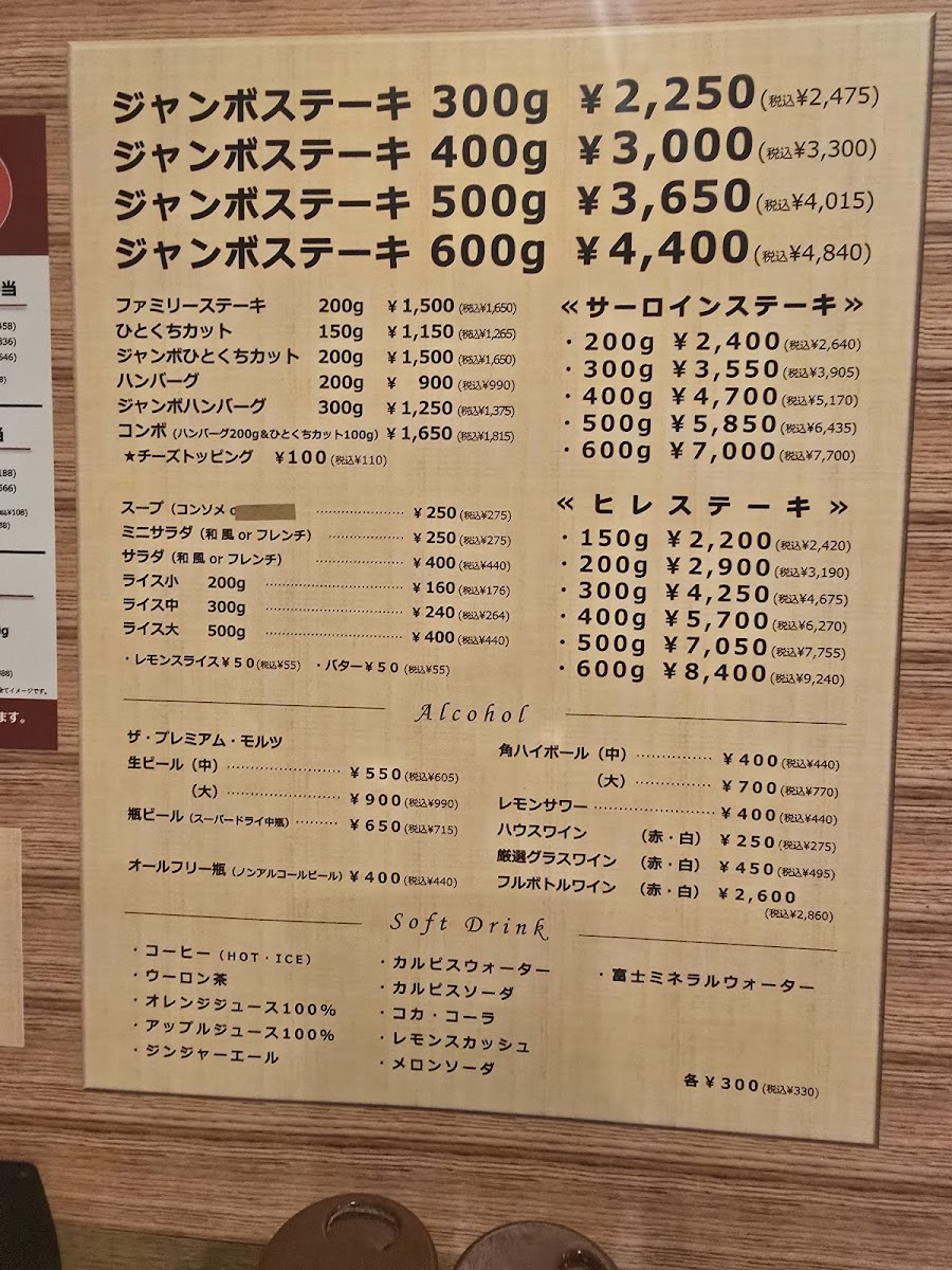 Menu Steak House Tawara-8