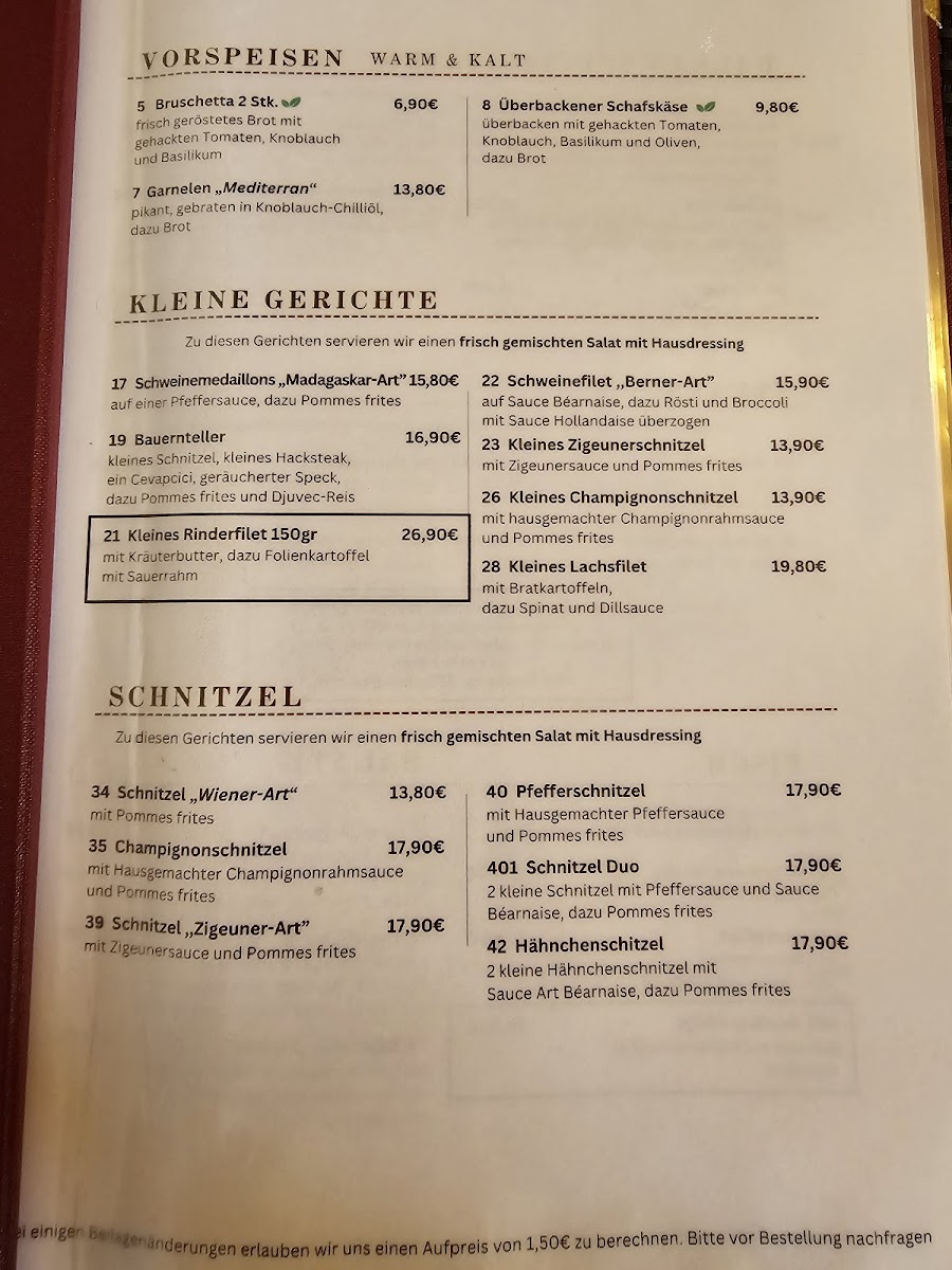 Menu Steakhaus - Restaurant- Mühlrather-Mühle-1