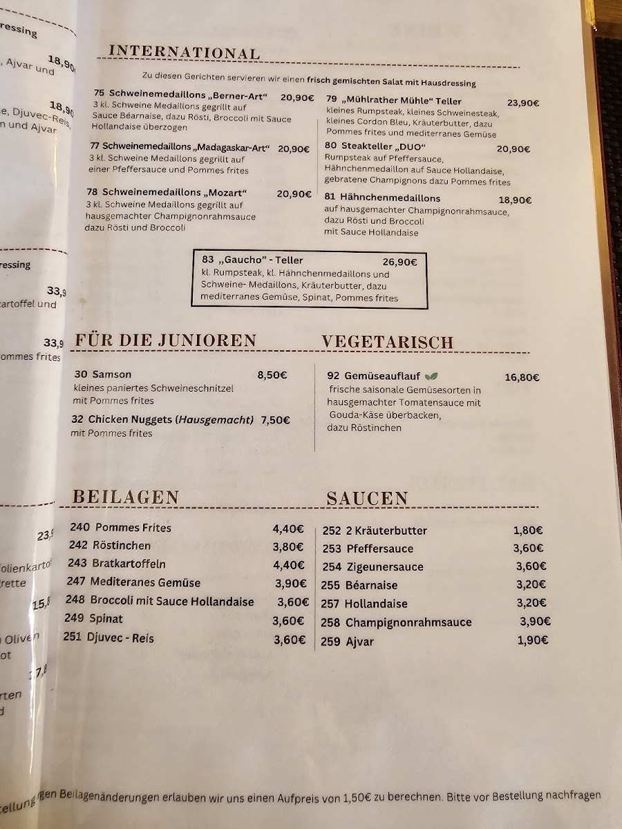 Menu Steakhaus - Restaurant- Mühlrather-Mühle-2