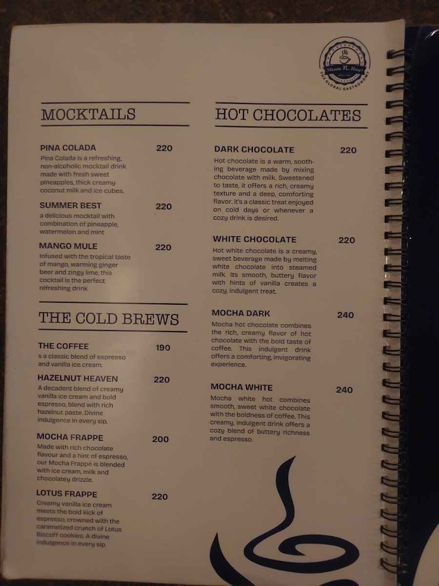 Menu Steam N Mugs The Global Gastronomy-10