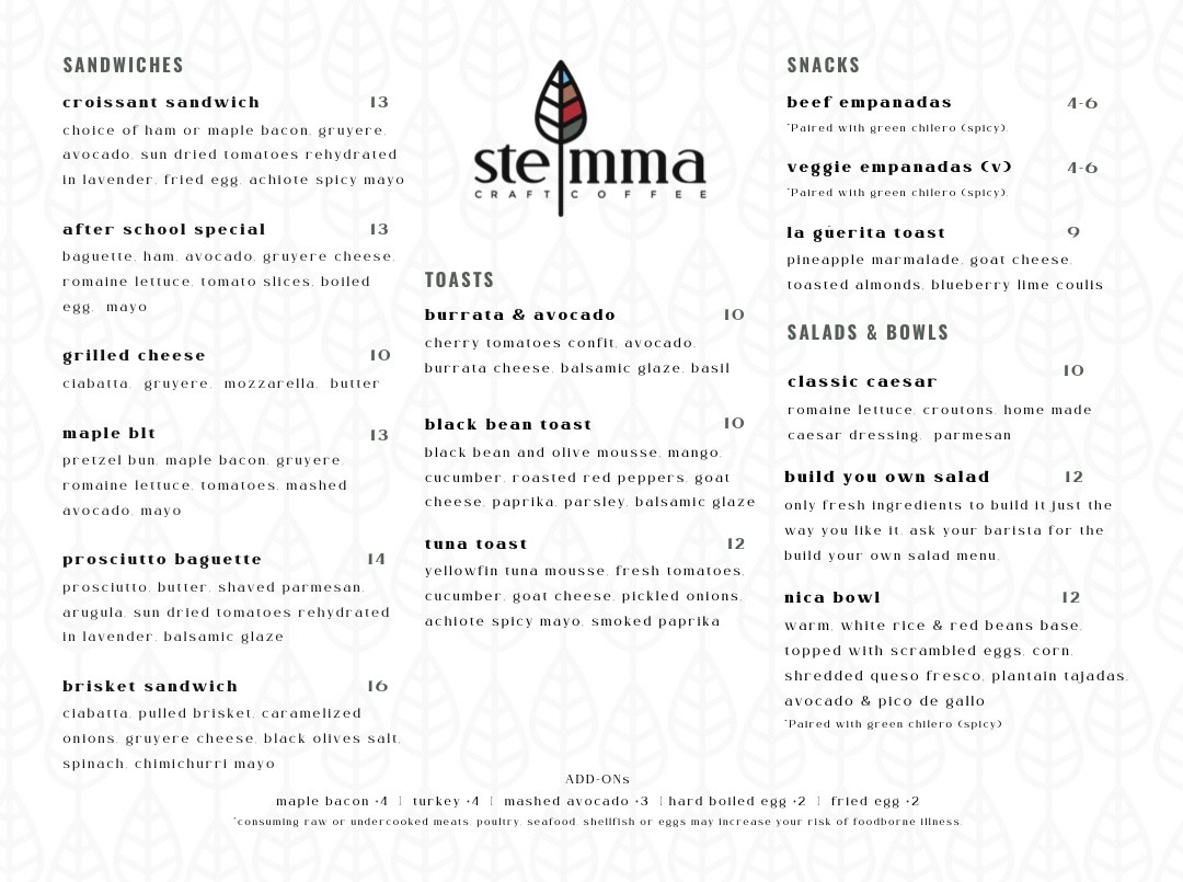 Menu Stemma Craft Coffee-6