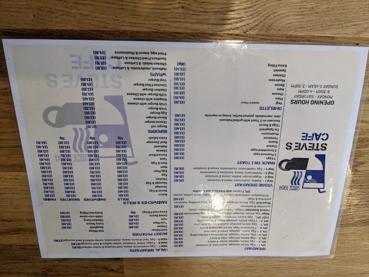 Menu Steve's Cafe-2