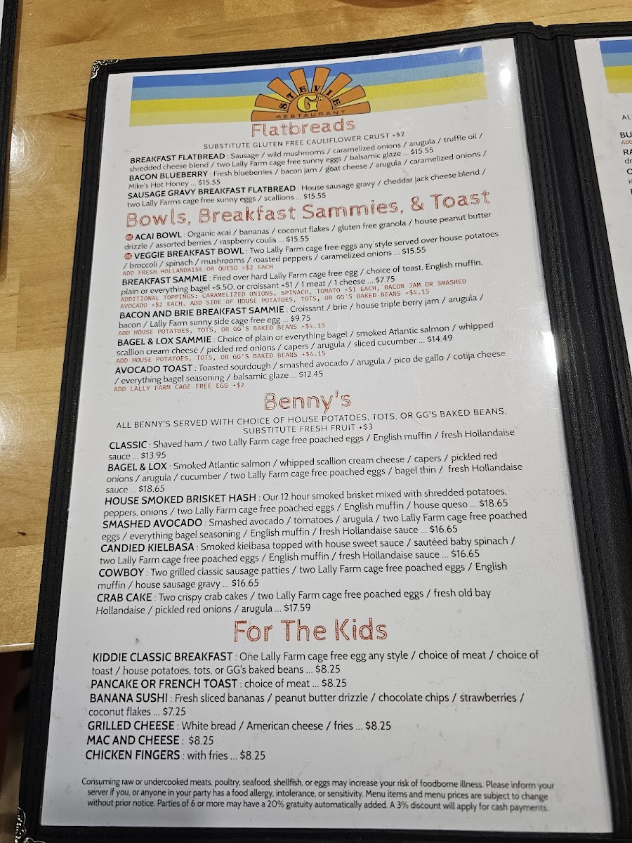 Menu Stevie G's Restaurant Rockland-5