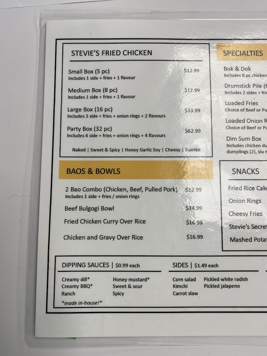 Menu Stevie's Chicken Joint-4