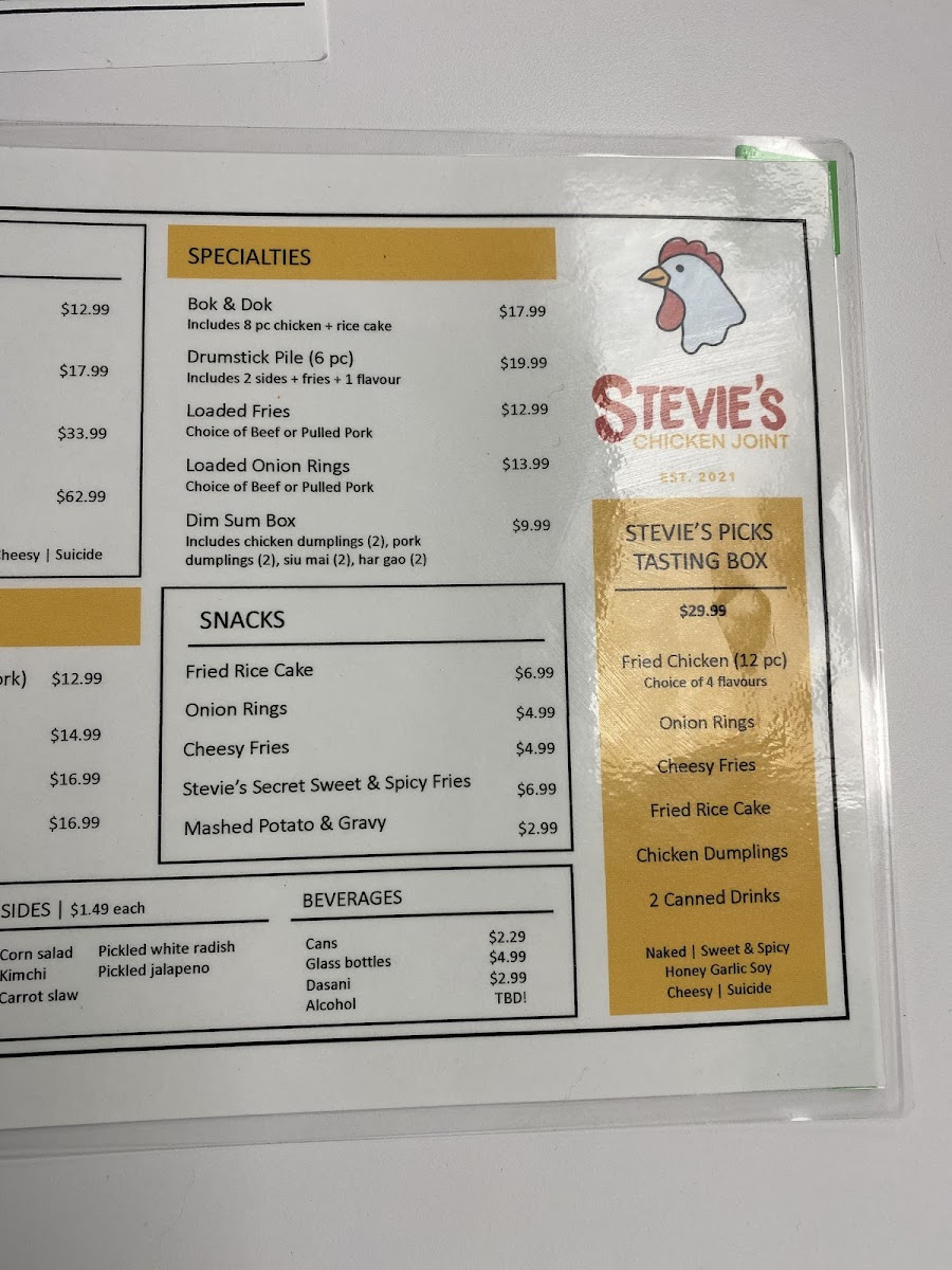 Menu Stevie's Chicken Joint-6