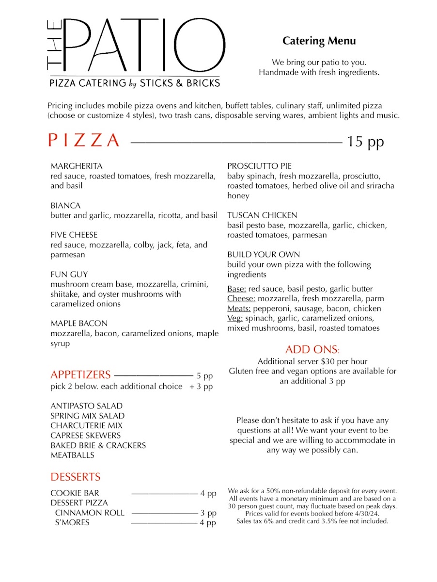 Menu Sticks & Bricks Wood Fired Pizza-4