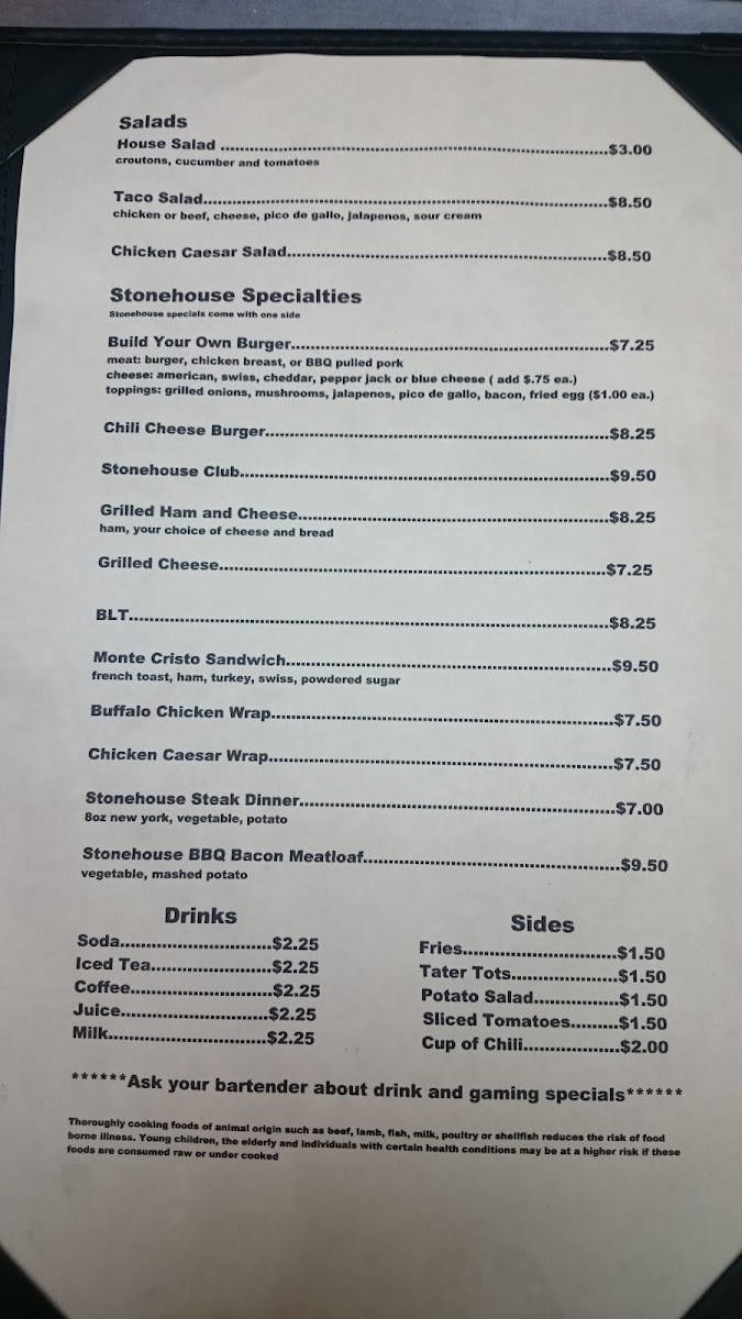 Menu Stonehouse Bar & Grill-3