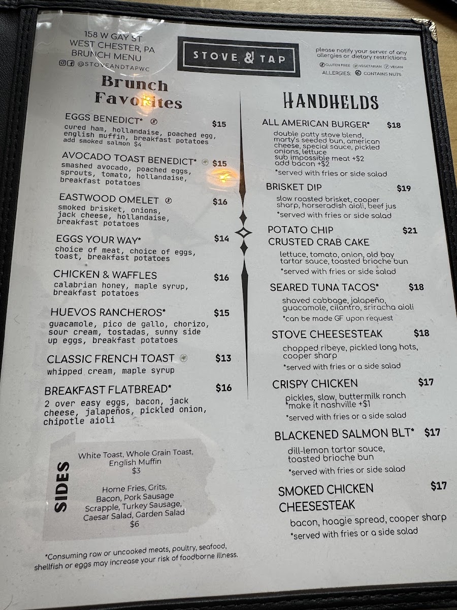 Menu Stove & Tap West Chester-1